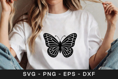 Bold Butterfly Silhouette SVG PNG Black Insect Design Product Image 1