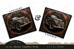 3D Engraved Vintage Car Tumbler Wrap PNG Product Image 2