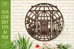 Botanical Conservatory Wall Art SVG, Victorian Greenhouse Product Image 1