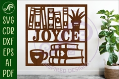 Book lovers square named wall sign or card topper svg Product Image 1