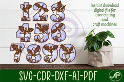 Dragon numbers, Birthday Medieval number for laser cutting Product Image 1