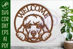 Welcome Poodle Dog wall sign svg laser cut file Product Image 1