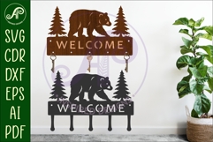 Black Bear Key holder designs for wood and metal Product Image 1