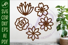 Flower Silhouette Cut out designs 4 Product Image 1
