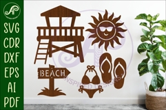Summer Beach silhouettes laser cut out 1 Product Image 1