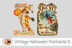 Halloween Vintage PNG Postcards 5 Product Image 2