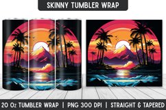 Rettro Sunset Tumbler Sublimation Wrap | Sublimation Designs Product Image 1