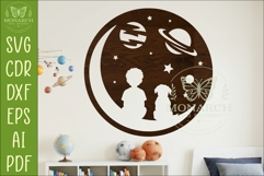 Space Nursery Wall Art SVG | Boy and dog space sign Product Image 1