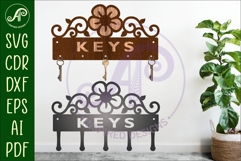 Flower flourish home Key holder designs for wood and metal Product Image 1