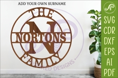 Monogram Family Letter N Name Sign SVG Product Image 1