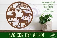 Unicorns wall art sign, SVG file. vector file Product Image 1