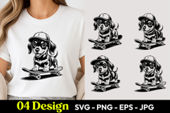 Puppy Skateboard SVG PNG Product Image 1