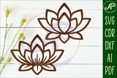 Lotus flower wall art signs, SVG files. 1 Product Image 1