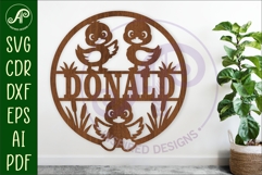 Cute Ducklings name sign design for laser cutting Product Image 1
