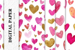Heart Pattern Valentines Background Wallpaper Digital Paper Product Image 1