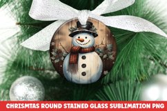 Christmas Round Ornament | Christmas Sublimation | Snowman Product Image 1