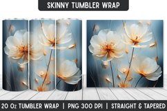 Flower Tumbler Wrap | 3D Sublimation | Skinny Tumbler Product Image 1