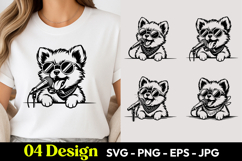 Cute Raccoon Puppy SVG PNG Product Image 1