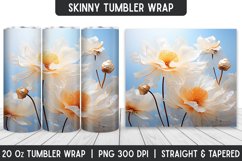 Flower Tumbler Wrap | 3D Sublimation | Skinny Tumbler Product Image 1