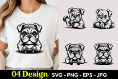 Cute Bulldog Puppy SVG PNG Product Image 1