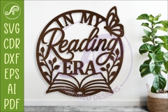 In My Reading Era SVG | Book Lover Wall Sign Laser Cut File Product Image 1