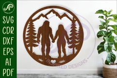 Bigfoot couple wall art sign, SVG file Product Image 1