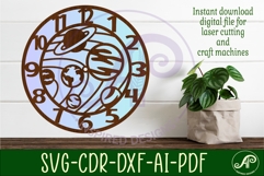 Solar System Clock SVG Space Wall Clock Laser Cut Product Image 1