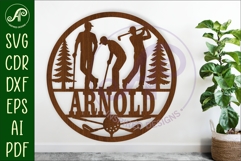 Male Golfer name wall art sign, SVG personalized Product Image 1