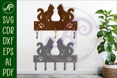 Cats Key holder designs for wood and metal Product Image 1