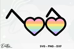 LGBTQ Colors Sunglasses SVG DXF PNG Rainbows Product Image 1