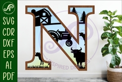 Farm Large N wall Letter 3 layer sign Product Image 1