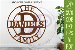 Monogram Family Letter D Name Sign SVG Product Image 1
