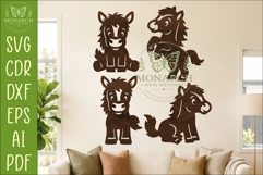 Cute Horse Silhouettes SVG Farm Animal 2 Product Image 1