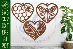 Hanging hearts wall sign, laser cut design 3 Product Image 1