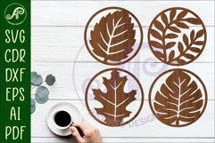 Leaf Coasters, laser cut out leaves designs d4 Product Image 1