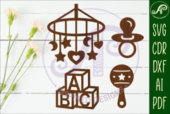 Baby icons silhouette laser cut outs SVG file 1 Product Image 1