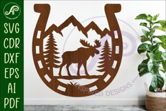 Horse Shoe Moose animal wall sign Product Image 1