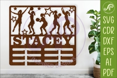 Netball Medal Holder Female Player Personalized Medal Hanger Product Image 1