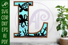 Ocean Large L wall Letter 3 layer sign Product Image 1