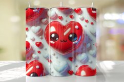Cute Hearts Tumbler Wrap Sublimation Design Product Image 1