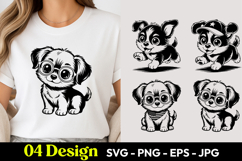 Baby Puppy Character SVG PNG Product Image 1