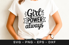 Girl Power Always Feminist Quote SVG PNG Product Image 1