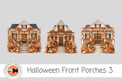 PNG Halloween Watercolor Front Porches 3 Product Image 2