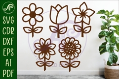 Flower Silhouette Cut out designs 1 Product Image 1