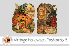 Halloween Vintage PNG Postcards 6 Product Image 2