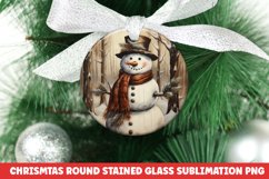 Christmas Round Ornament | Christmas Sublimation | Snowman Product Image 1