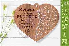 Mothers Are Like Buttons SVG, Mother’s Day Laser Cut Heart Product Image 1