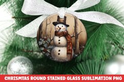 Christmas Round Ornament | Christmas Sublimation | Snowman Product Image 1