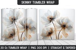 Flower Tumbler Wrap | 3D Sublimation | Skinny Tumbler Product Image 1