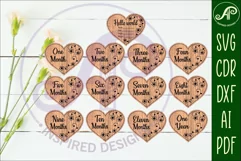 Baby monthly milestone discs SVG heart with vine flowers Product Image 1